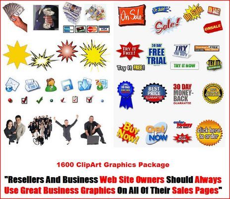 Product picture 1600 ClipArt Graphics Package with Master Resell Rights
