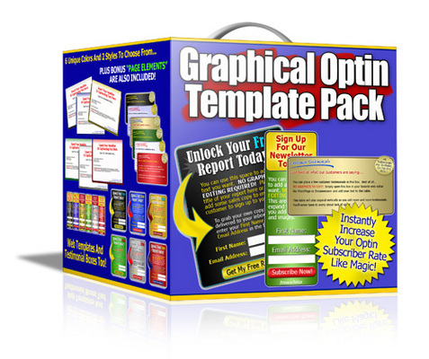 Product picture Graphical Opt-in Template Pack with master resell rights
