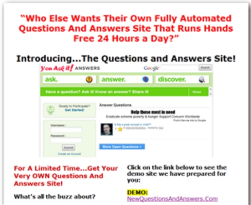 Product picture Turnkey Questions and Answers Site with MRR