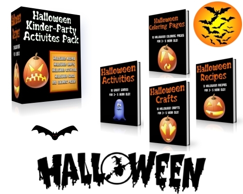 Product picture Halloween Kinder Party Activities Pack - with PLR